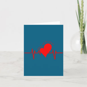 Keep On Tickin! Ekg Heartbeat Cow Valve Heart Pati Card