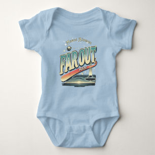 Keep On Truckin’ Retro 60s Personalized Blue Baby Bodysuit