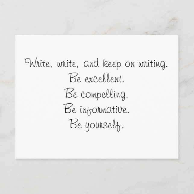 Keep on Writing Postcard (Front)