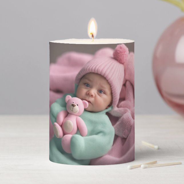 Keep orCreate your own design & Text Pillar Candle (In Situ)