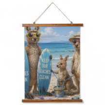 Keep Our Beaches Clean Kangaroo Family
