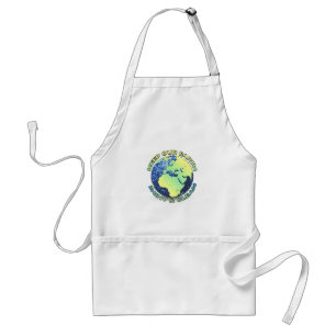 Keep our Earth shiny clean Earth Day blue sparkles Adult Apron