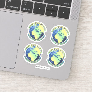 Keep our Earth shiny clean Earth Day blue sparkles Sticker