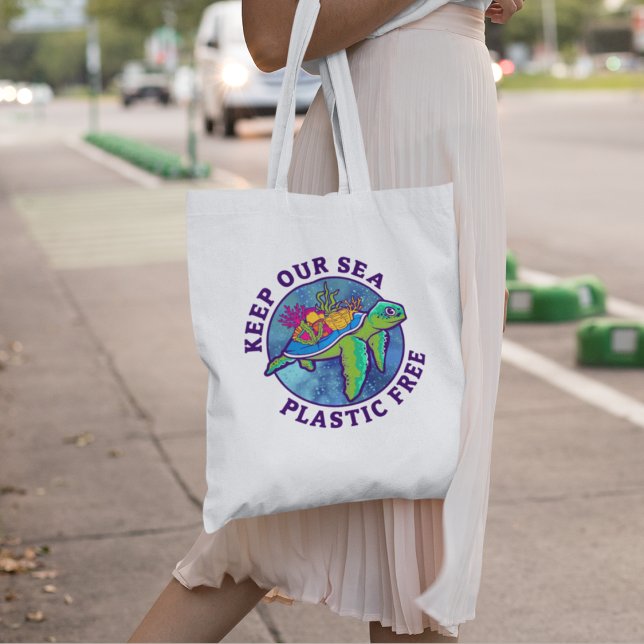 Keep Our Sea Plastic Free Environmentalist Grocery Bag (Creator Uploaded)