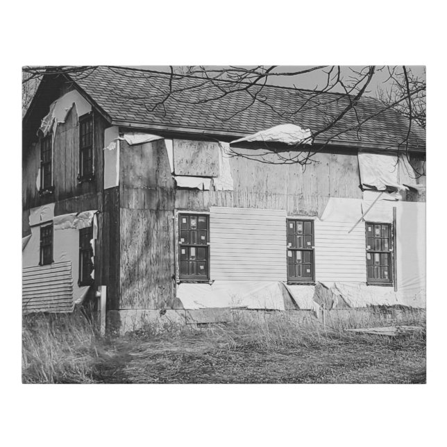 Keep Out |  Abandoned Deserted House in the Woods  Faux Canvas Print (Front)