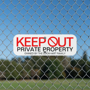 Keep out private property custom red white black metal sign