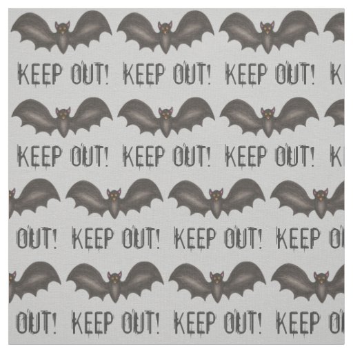 Keep Out! Spooky Black Bat Halloween Bedroom Fabric