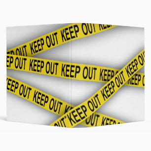 Keep out stay away do not cross police tape 3d 3 ring binder