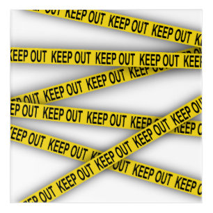 Keep out stay away do not cross police tape 3d acrylic print