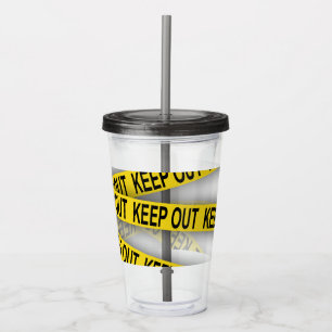 Keep out stay away do not cross police tape 3d acrylic tumbler