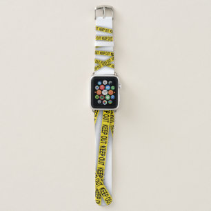 Keep out stay away do not cross police tape 3d apple watch band