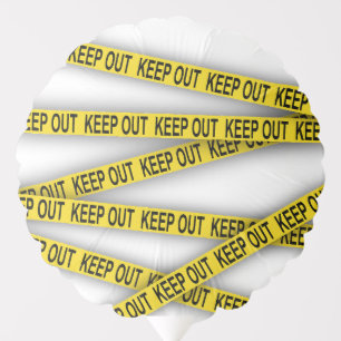 Keep out stay away do not cross police tape 3d balloon