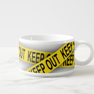 Keep out stay away do not cross police tape 3d bowl