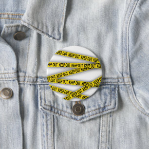Keep out stay away do not cross police tape 3d button