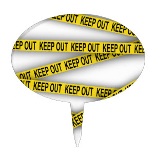 Keep out stay away do not cross police tape 3d cake topper