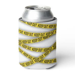 Keep out stay away do not cross police tape 3d can cooler