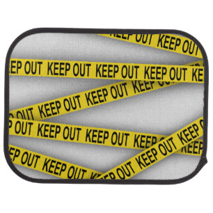 Keep out stay away do not cross police tape 3d car floor mat
