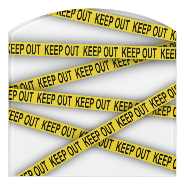 Keep out stay away do not cross police tape 3d door sign (Contour Front)