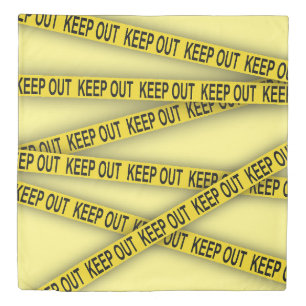Keep out stay away do not cross police tape 3d duvet cover