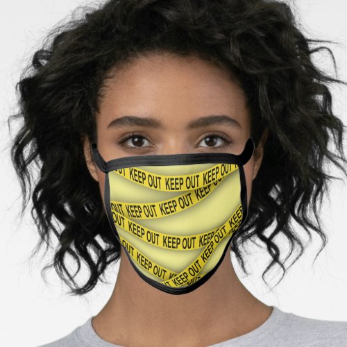 Keep out stay away do not cross police tape 3d face mask