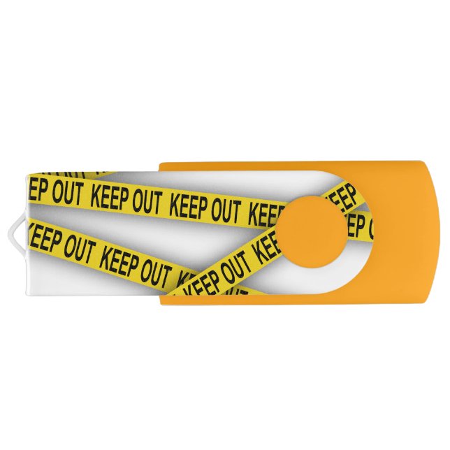 Keep out stay away do not cross police tape 3d flash drive (Back)