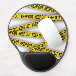 Keep out stay away do not cross police tape 3d gel mouse pad