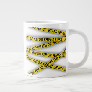 Keep out stay away do not cross police tape 3d giant coffee mug