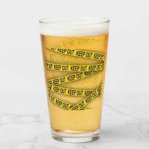 Keep out stay away do not cross police tape 3d glass