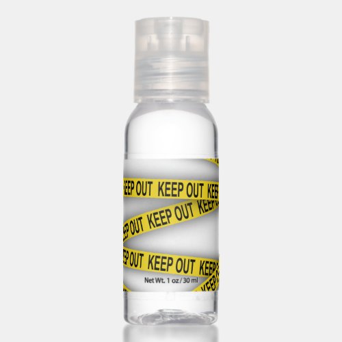 Keep out stay away do not cross police tape 3d hand sanitizer