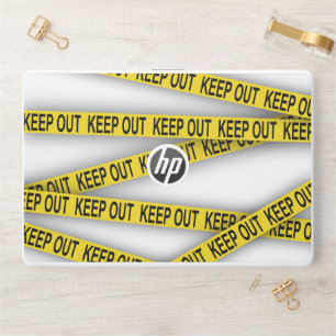 Keep out stay away do not cross police tape 3d HP laptop skin