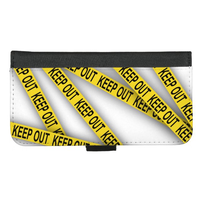 Keep out stay away do not cross police tape 3d iPhone wallet case (Front (Horizontal))