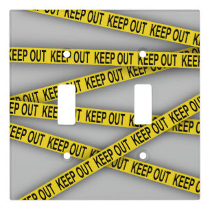Keep out stay away do not cross police tape 3d light switch cover