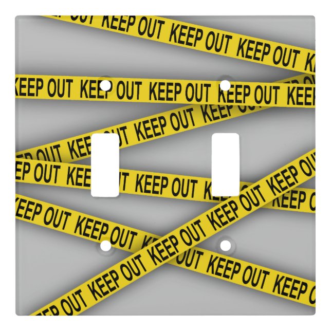 Keep out stay away do not cross police tape 3d light switch cover (Front)