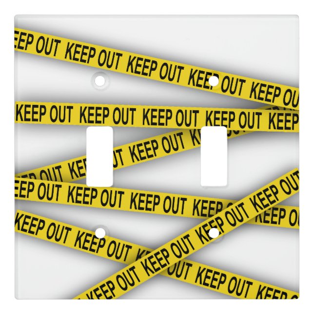 Keep out stay away do not cross police tape 3d light switch cover (Front)