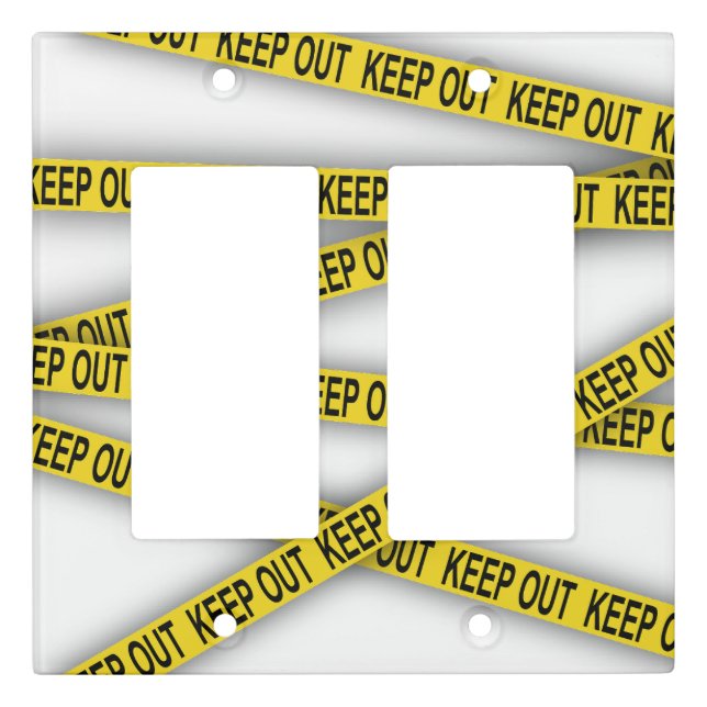 Keep out stay away do not cross police tape 3d light switch cover (Front)