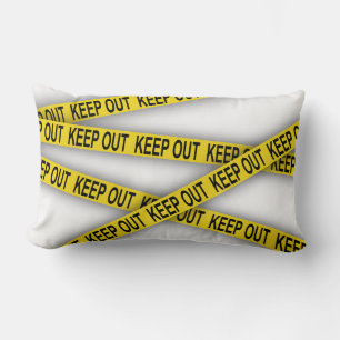 Keep out stay away do not cross police tape 3d lumbar pillow