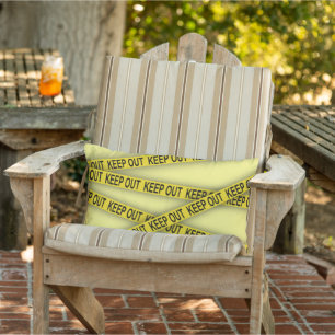 Keep out stay away do not cross police tape 3d lumbar pillow