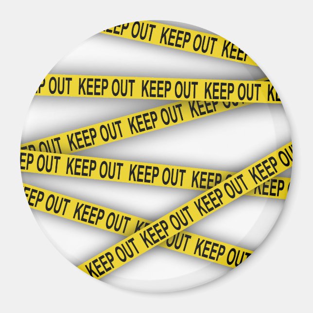 Keep out stay away do not cross police tape 3d magnet (Front)