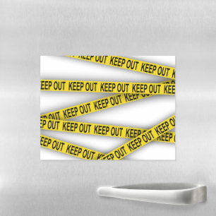 Keep out stay away do not cross police tape 3d magnetic dry erase sheet