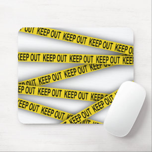 Keep out stay away do not cross police tape 3d mouse pad