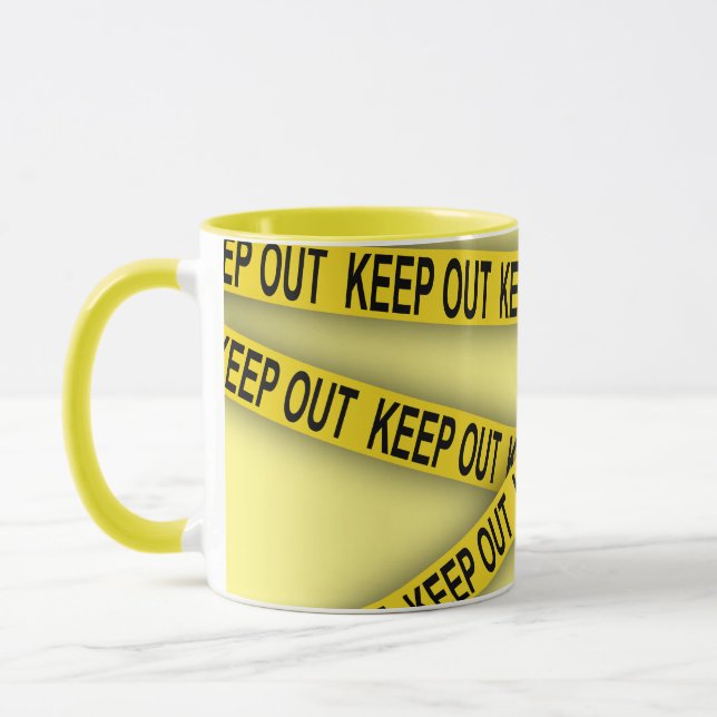 Keep out stay away do not cross police tape 3d mug (Left)
