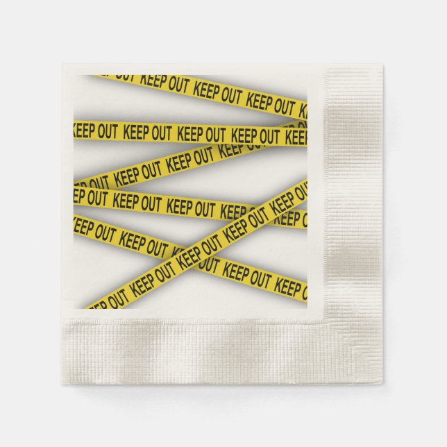 Keep out stay away do not cross police tape 3d napkins (Front)