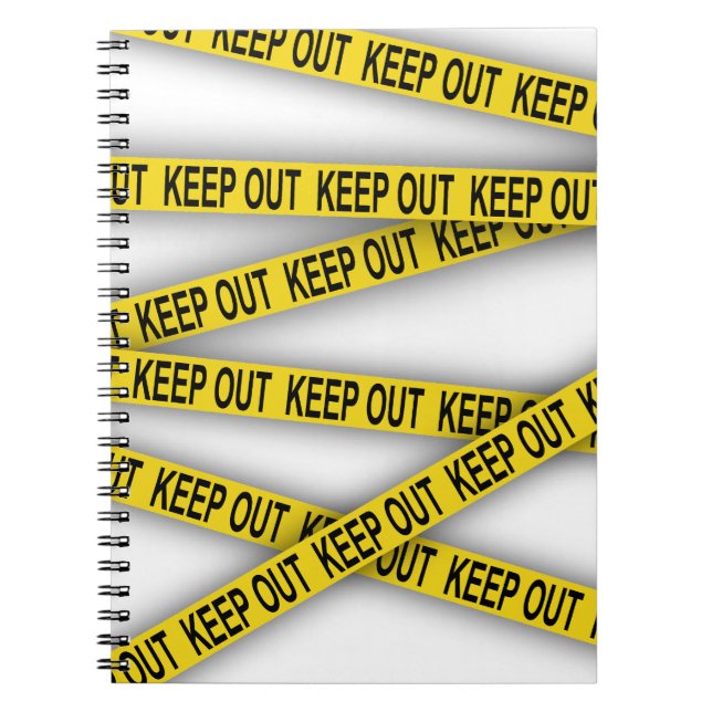 Keep out stay away do not cross police tape 3d notebook (Front)