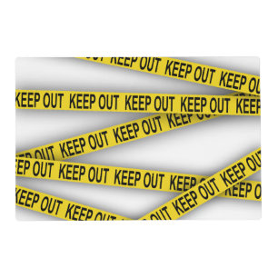 Keep out stay away do not cross police tape 3d placemat