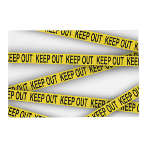 Keep out stay away do not cross police tape 3d placemat
