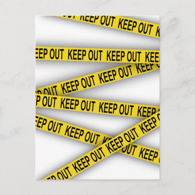 Keep out stay away do not cross police tape 3d postcard (Front)