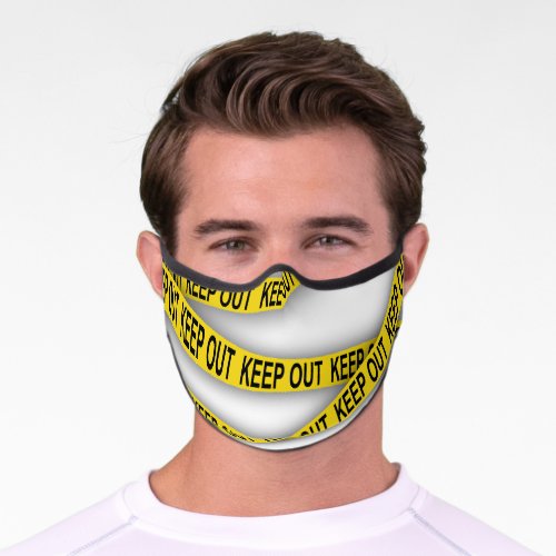 Keep out stay away do not cross police tape 3d premium face mask