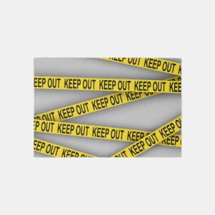Keep out stay away do not cross police tape 3d rug