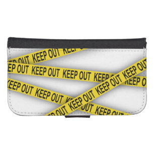 Keep out stay away do not cross police tape 3d galaxy s4 wallet case