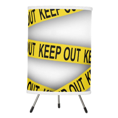 Keep out stay away do not cross police tape 3d tripod lamp